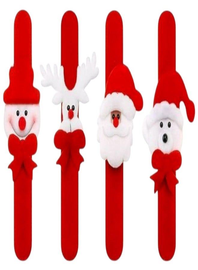 AMYCAUR Merry Christmas Hand Slap Wristbands for Kids, Girl & Boy, Adults Slap Bands are Perfect for Christmas Parties, Birthdays, and New Year Celebrations Return Gifts for Kids (4 Pcs) - Image 1
